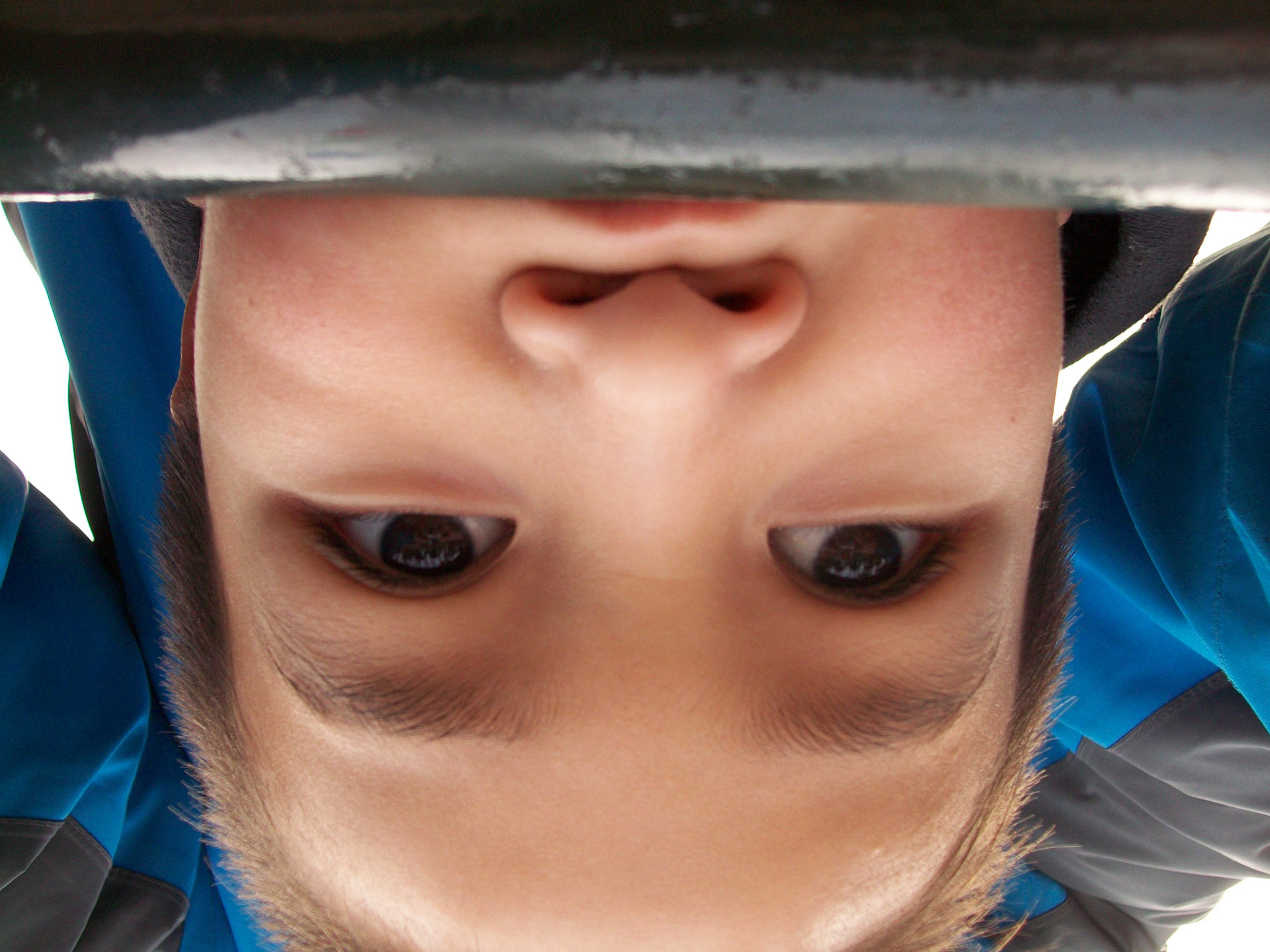 boy upside down free photo
