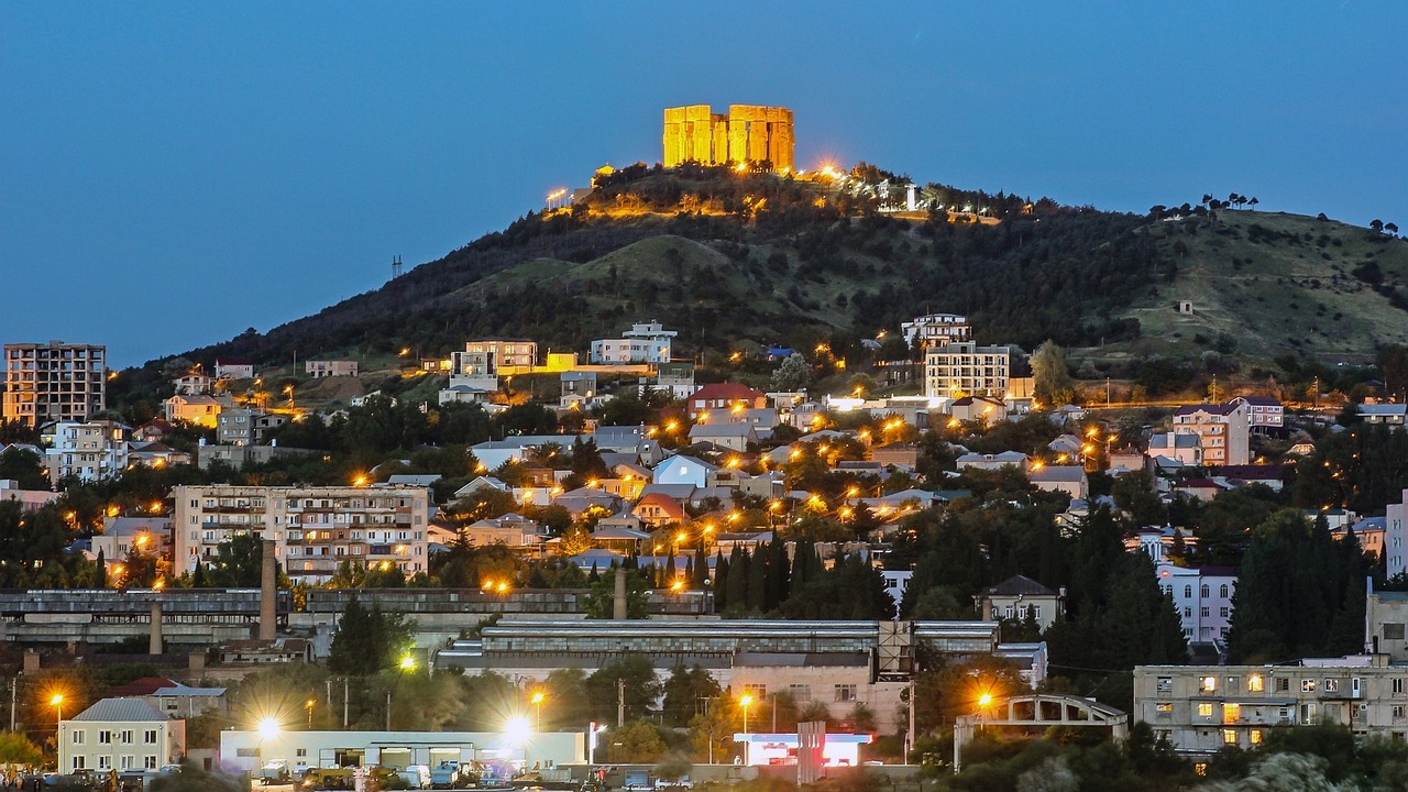 urban city at night twilight free photo