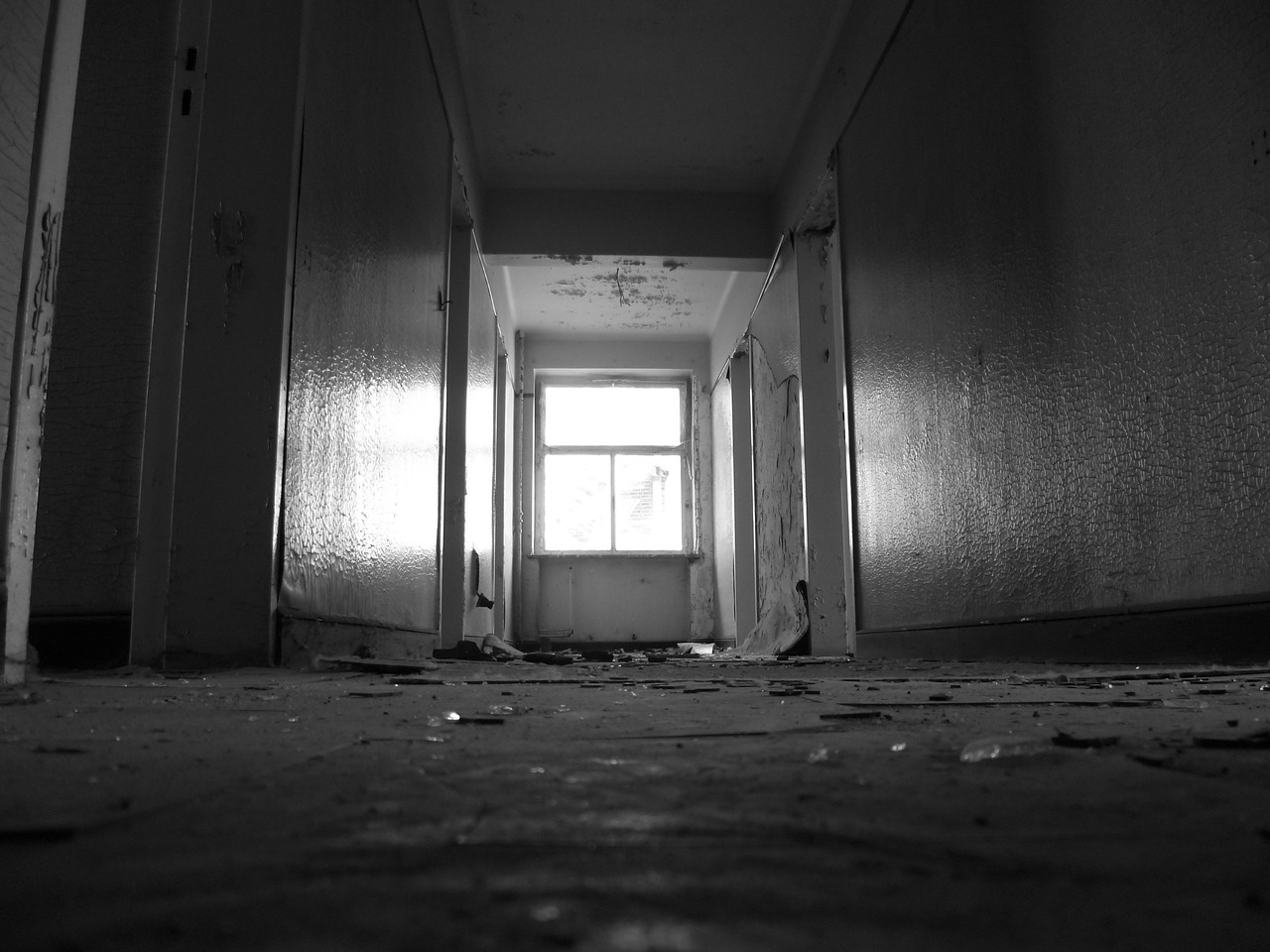 black and white abandoned building dark free photo