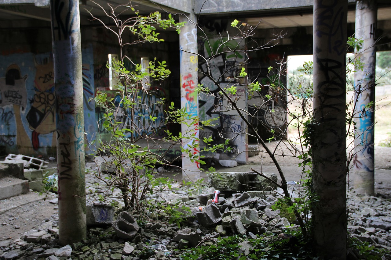 abandoned house graffiti free photo