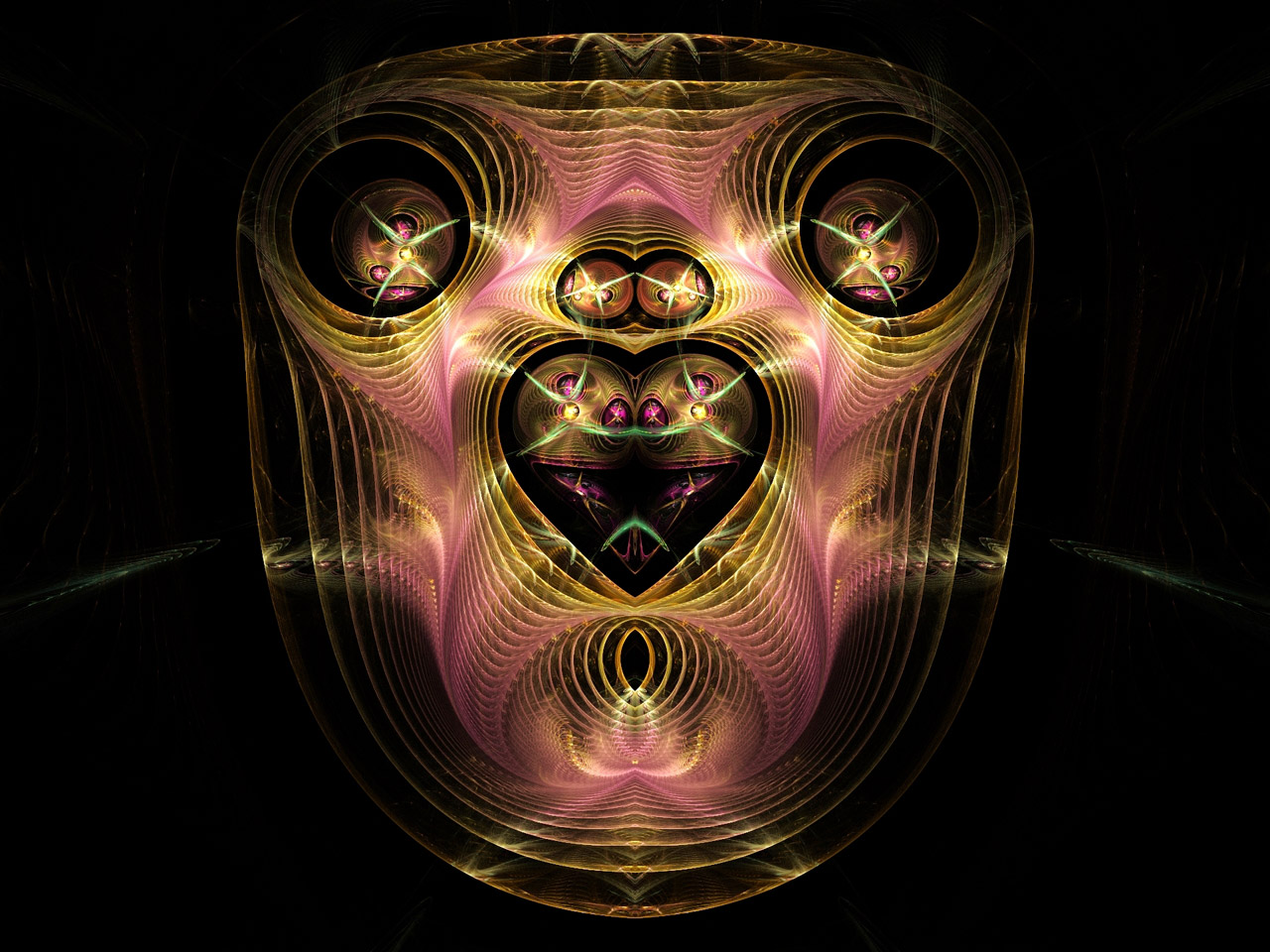 fractal pink gold free photo