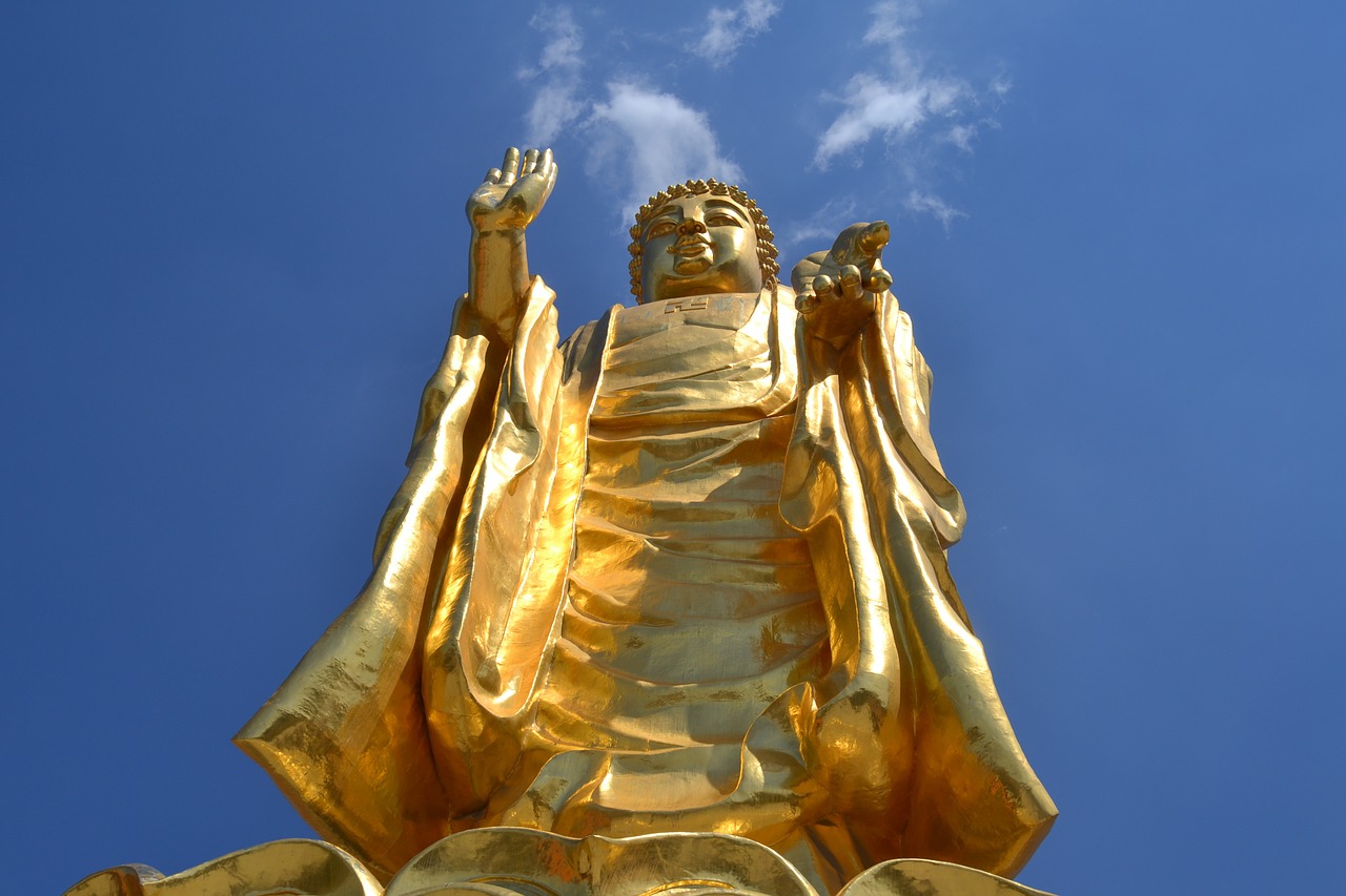urumqi red mountain buddha statues free photo