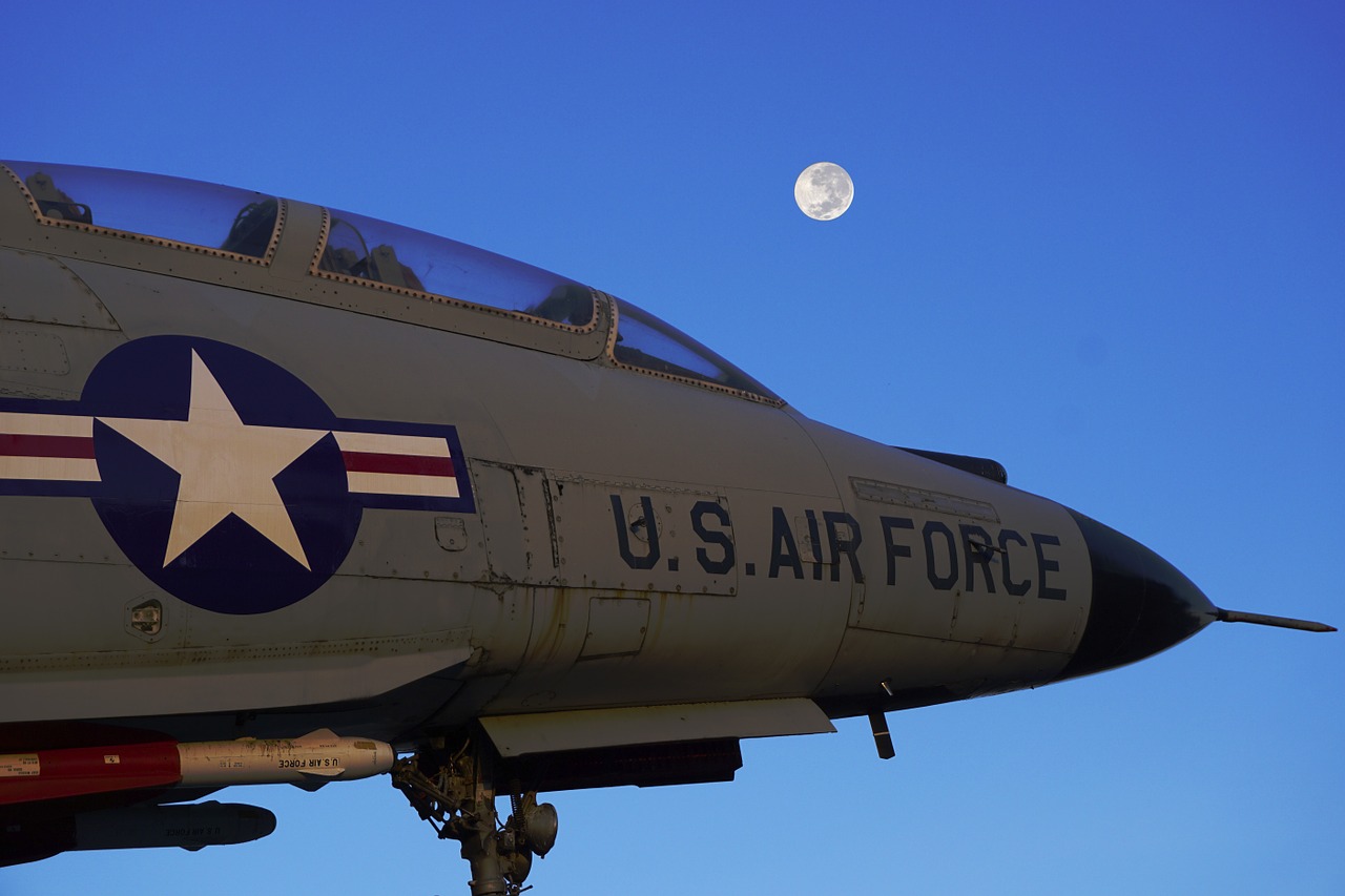 us air force fighter jet moon free photo