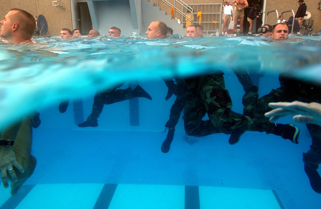 us navy diving training water free photo