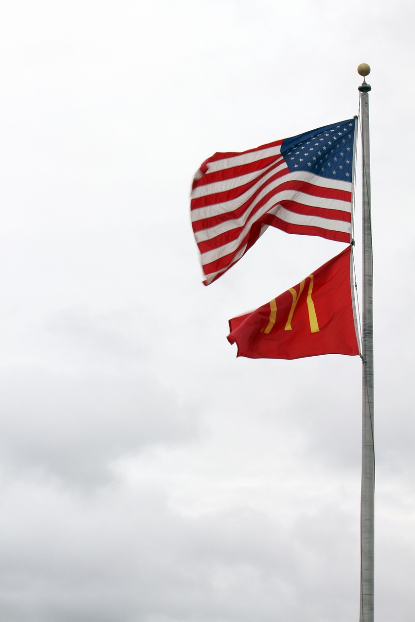 usa mcdonald's flags free photo