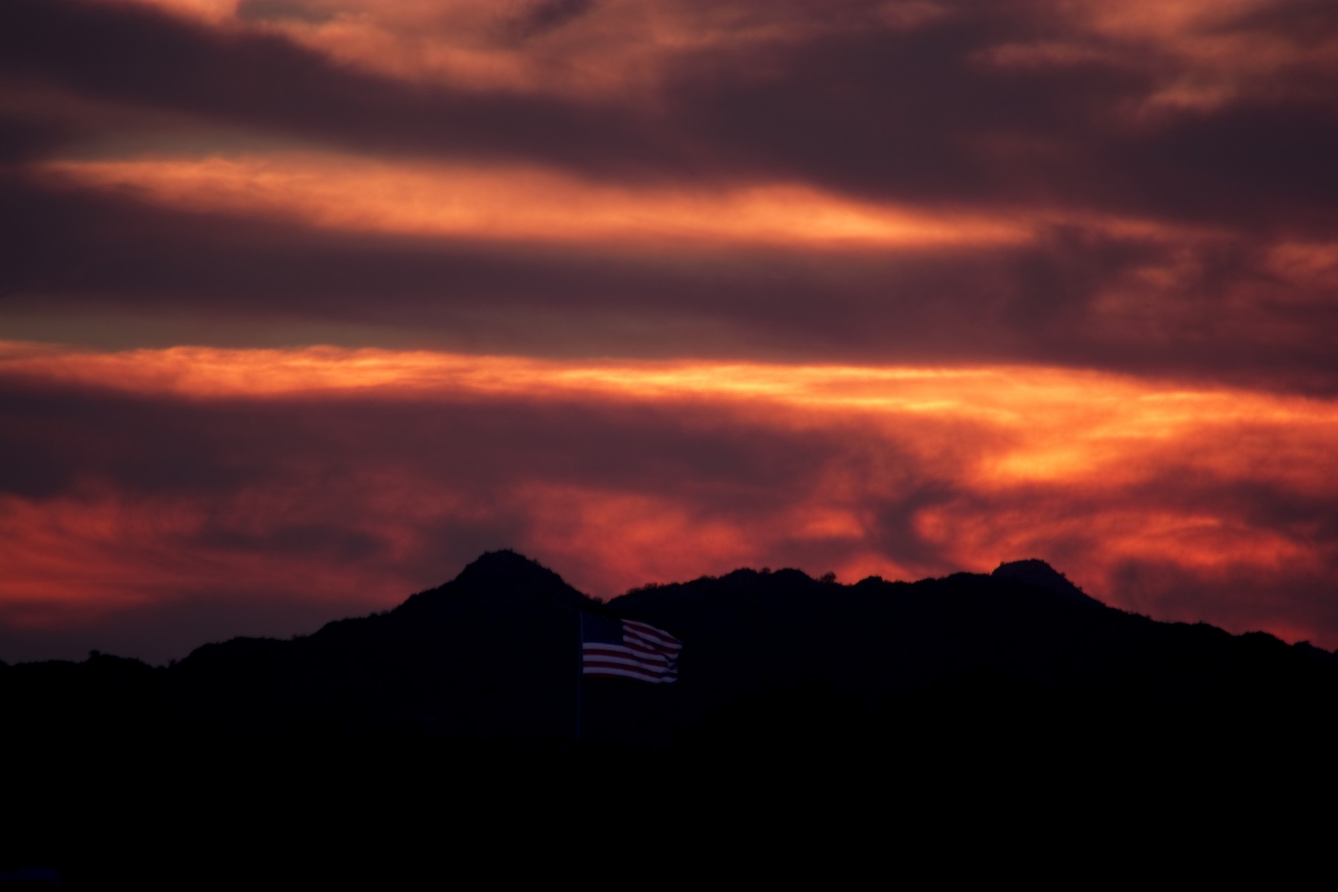 flag usa sunset free photo