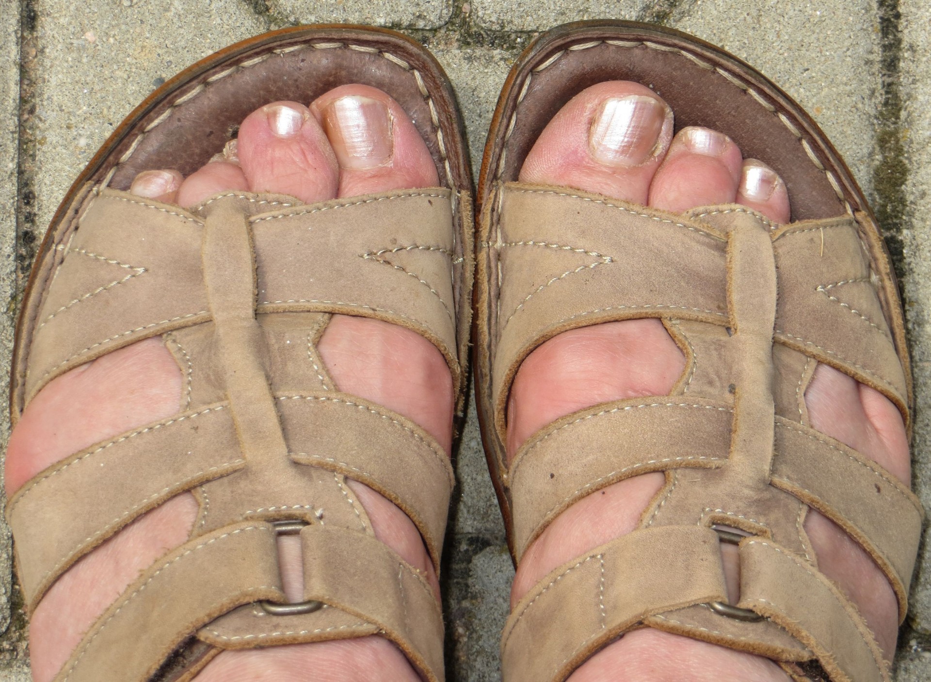 feet sandals sidewalk free photo