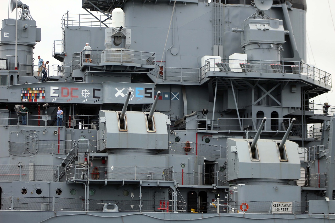uss iowa harbor battleship free photo