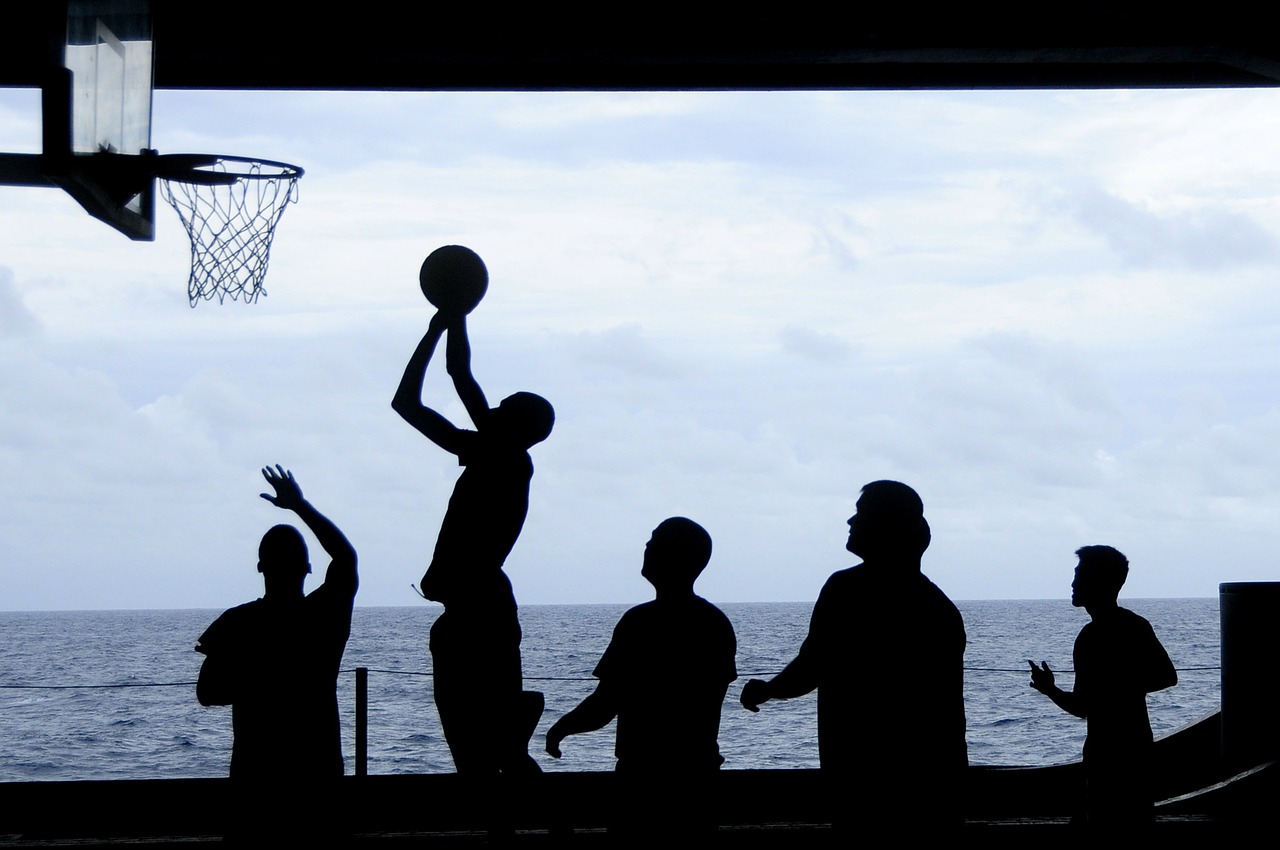 uss nimitz basketball silhouettes free photo
