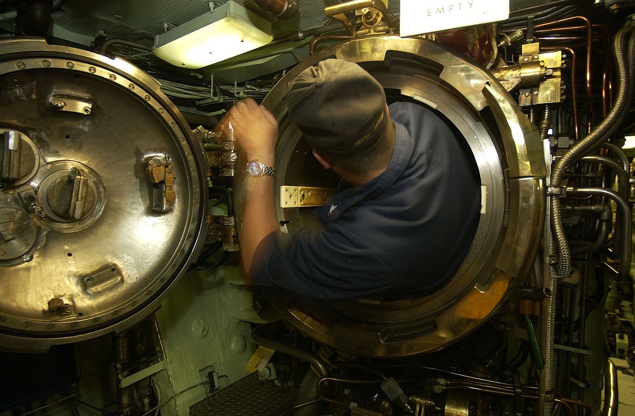 uss portsmouth submarine interior free photo