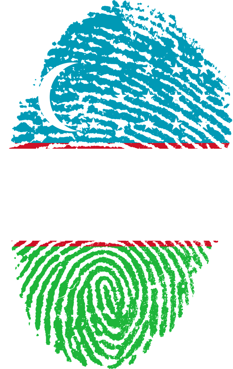 uzbekistan flag fingerprint free photo