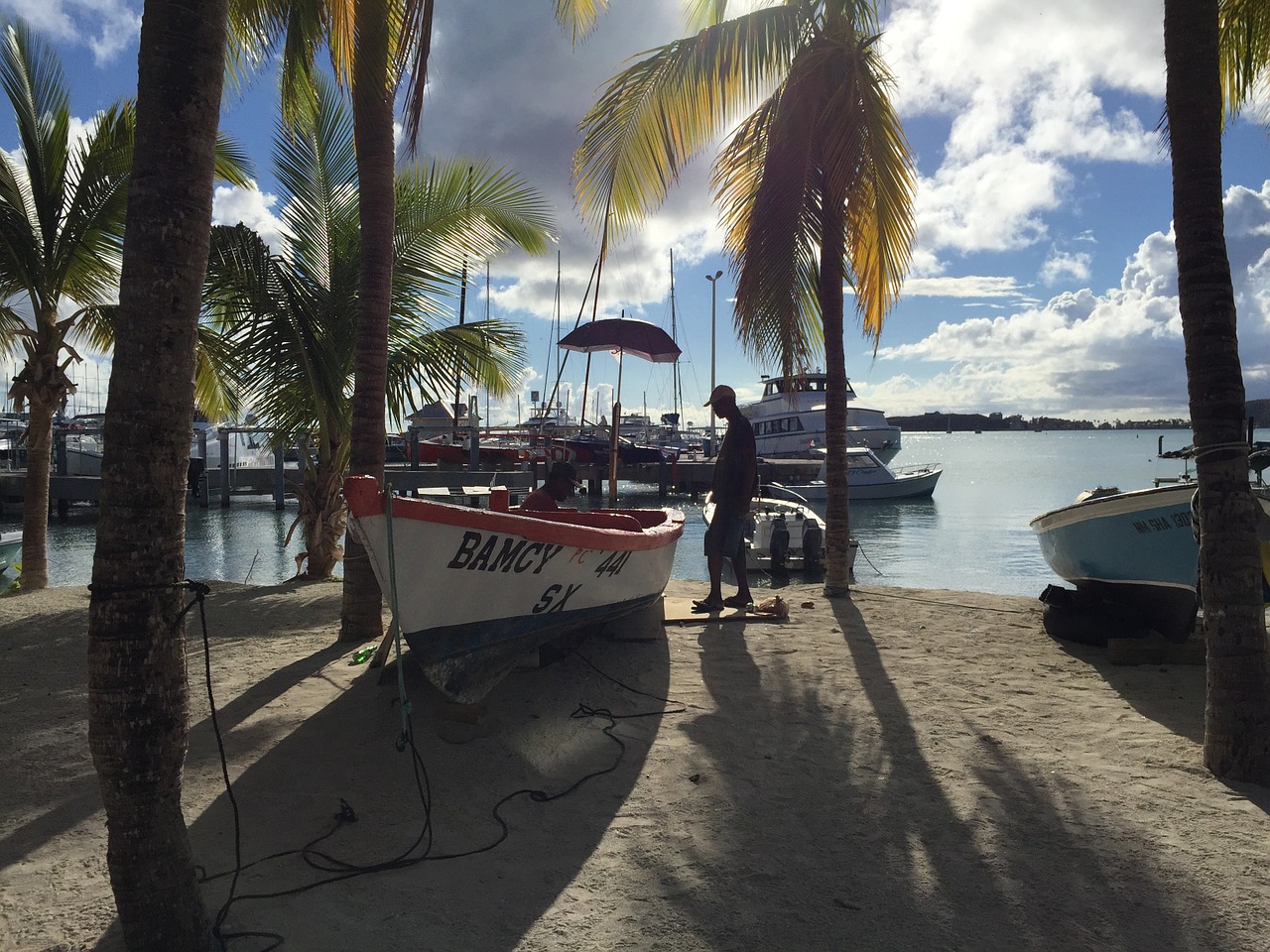 vacation beach fishing boat free photo