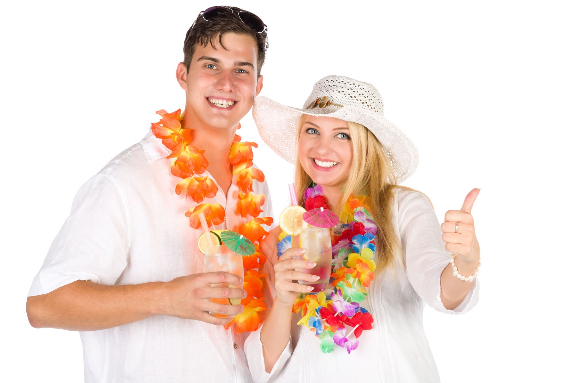 beach cheerful couple free photo