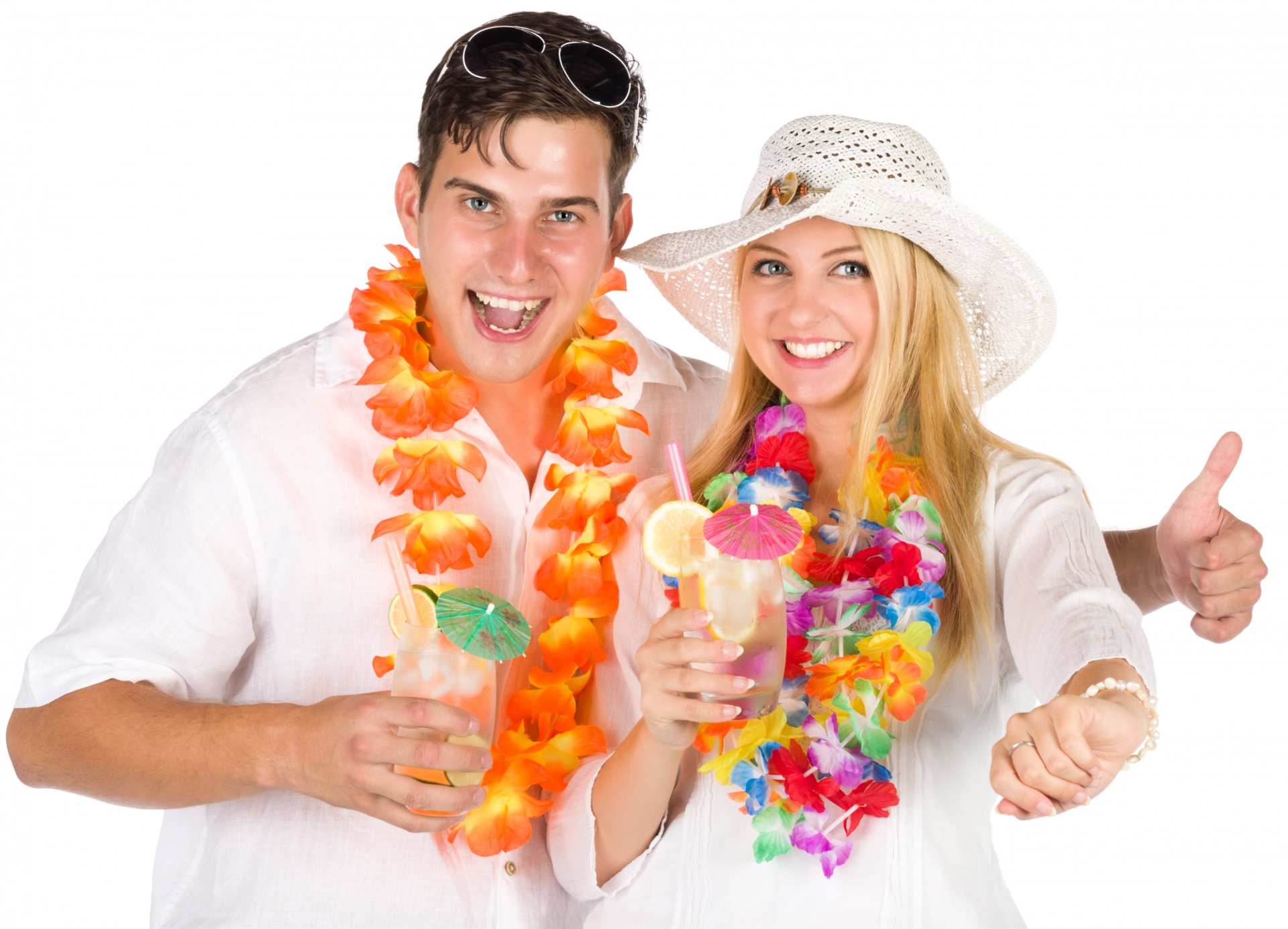 beach cheerful couple free photo