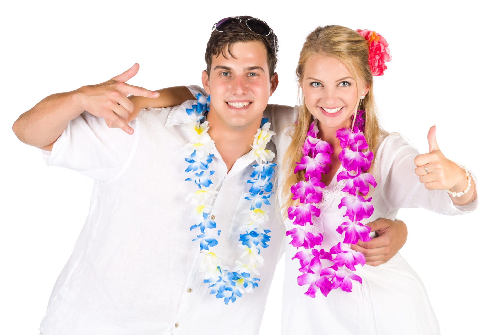 beach cheerful couple free photo