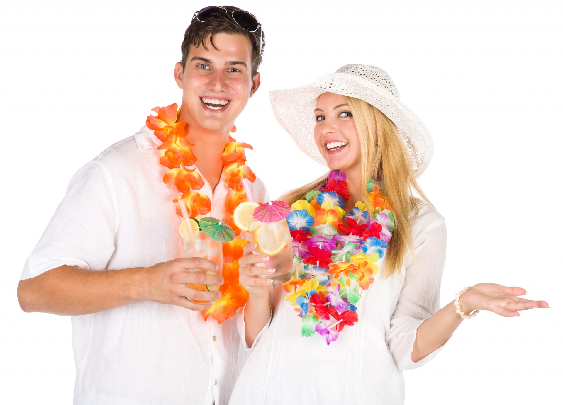 beach cheerful couple free photo