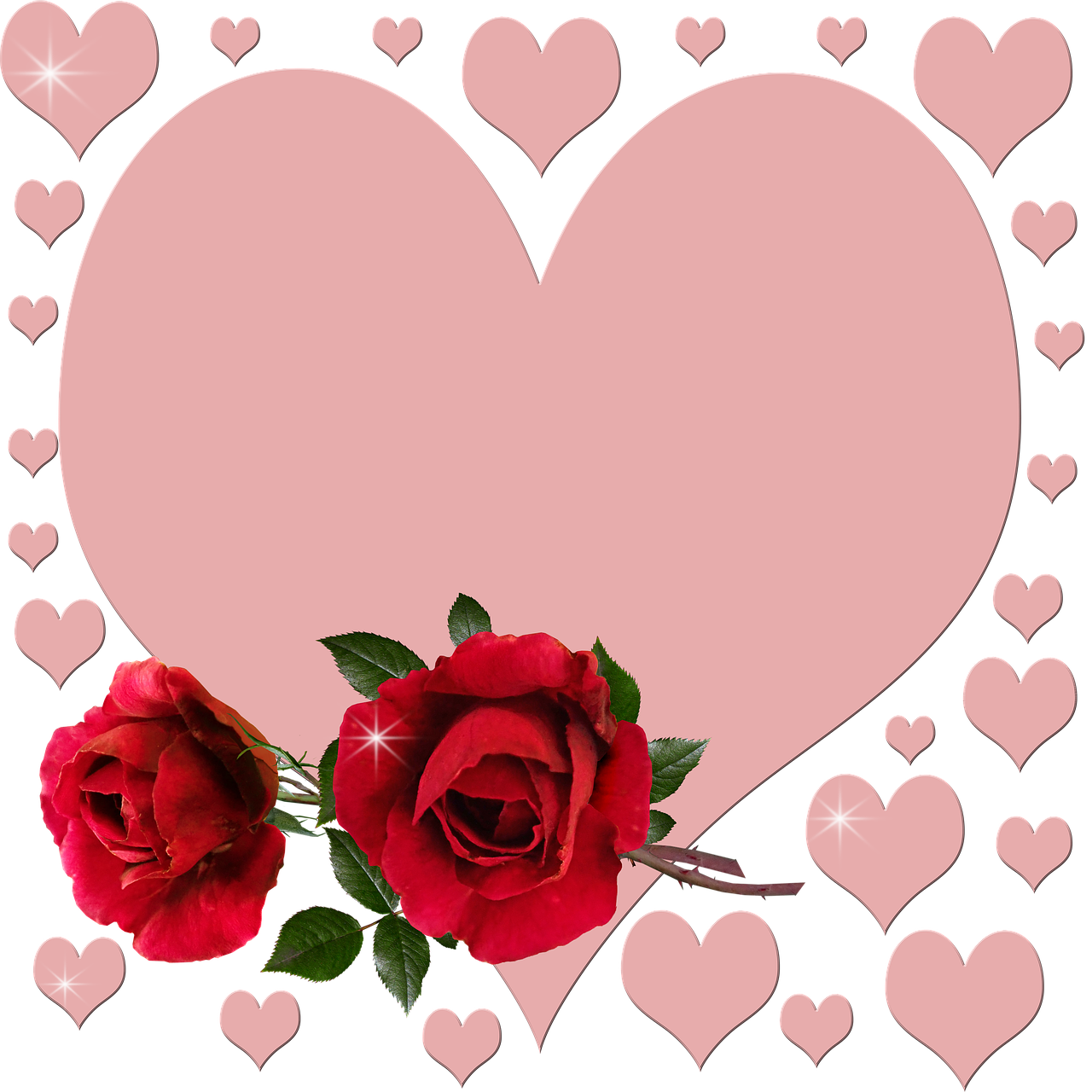 valentine  hearts  red roses free photo