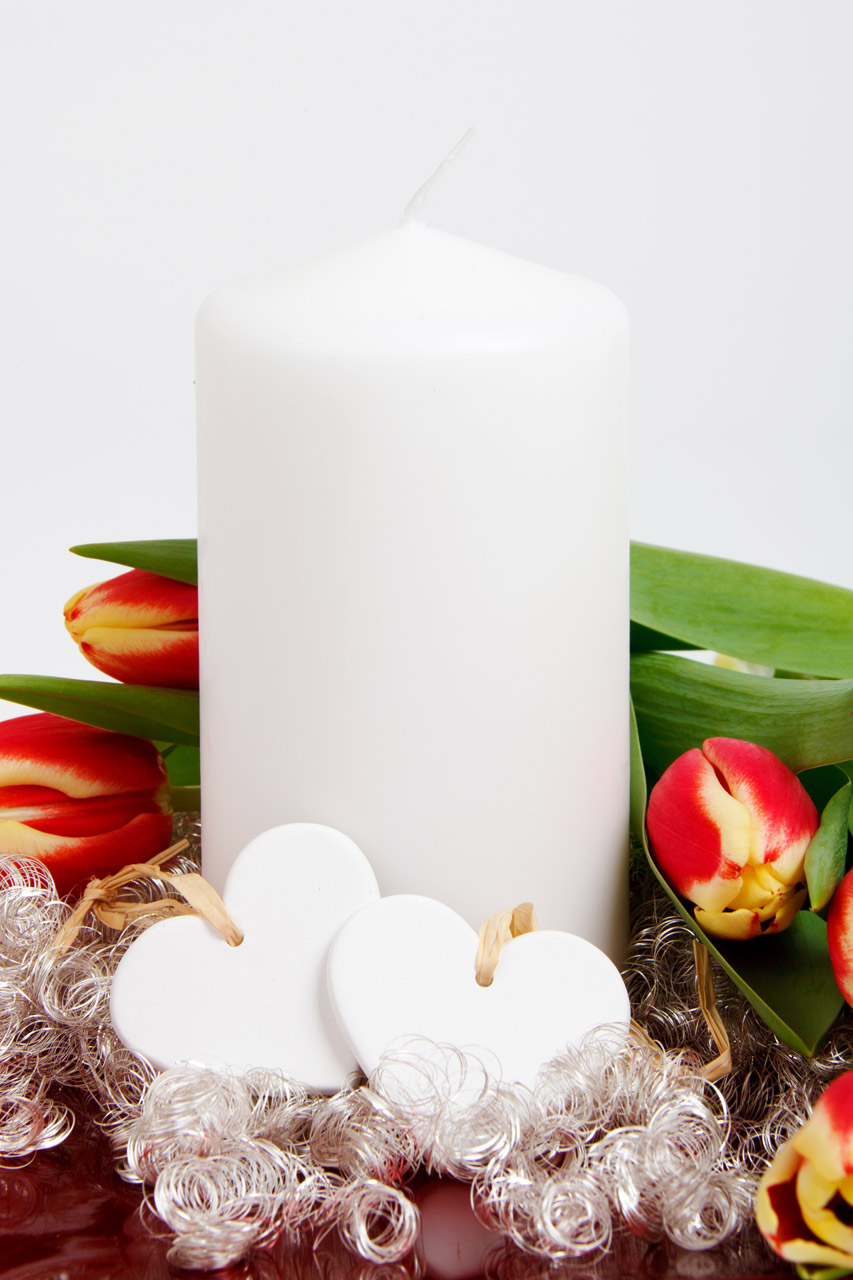 blooming candle decoration free photo