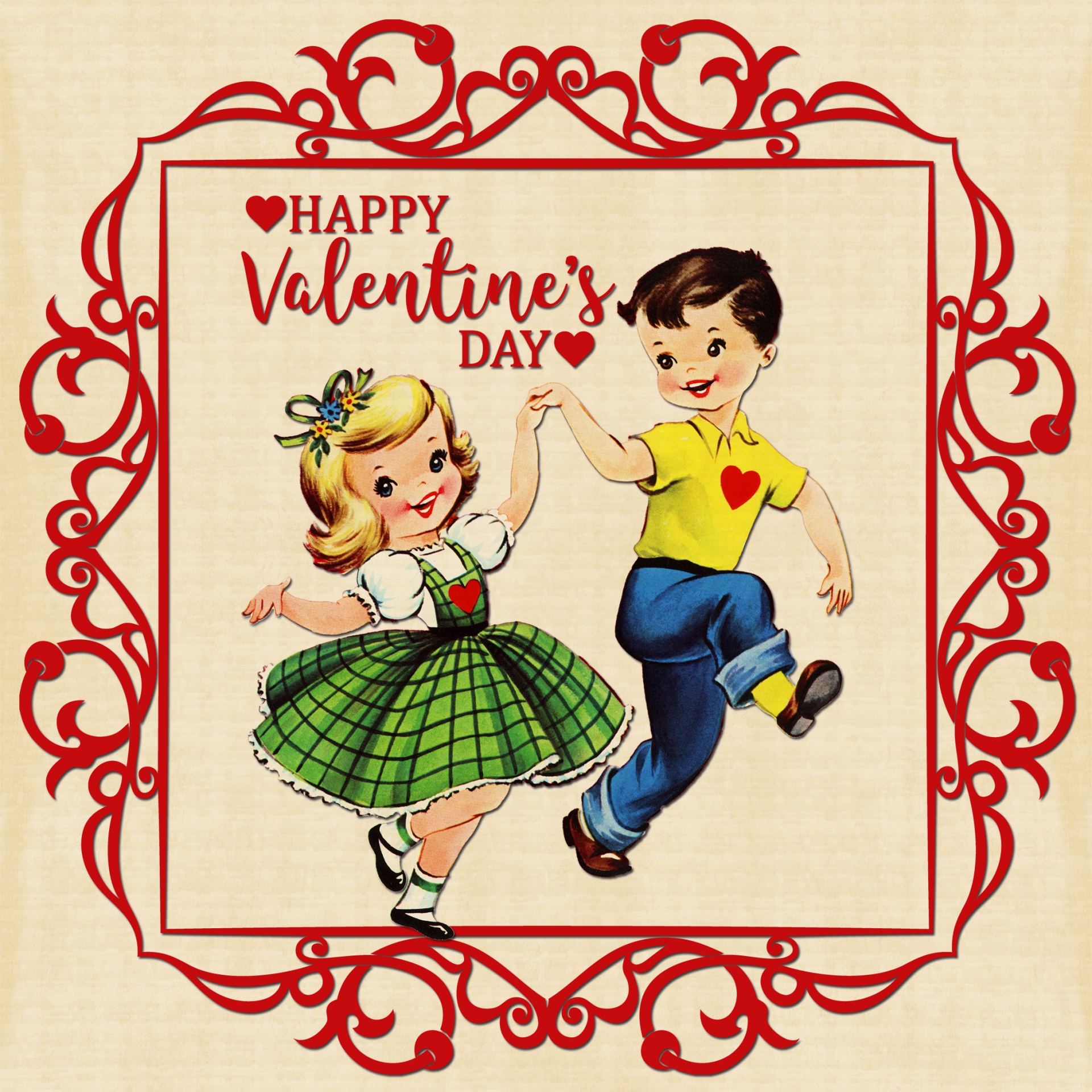 valentine card children free photo