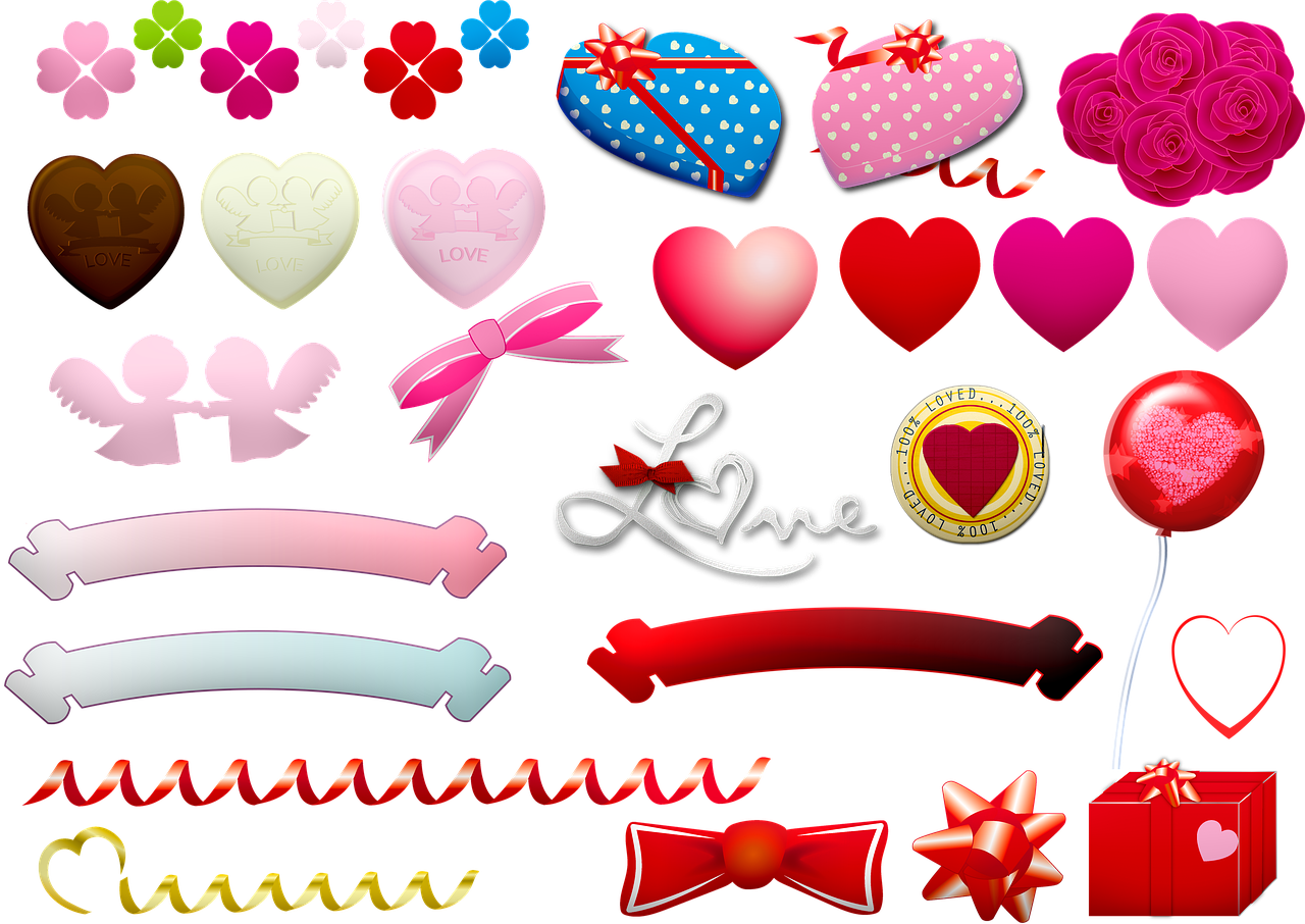 valentine clip art  hearts  candy free photo