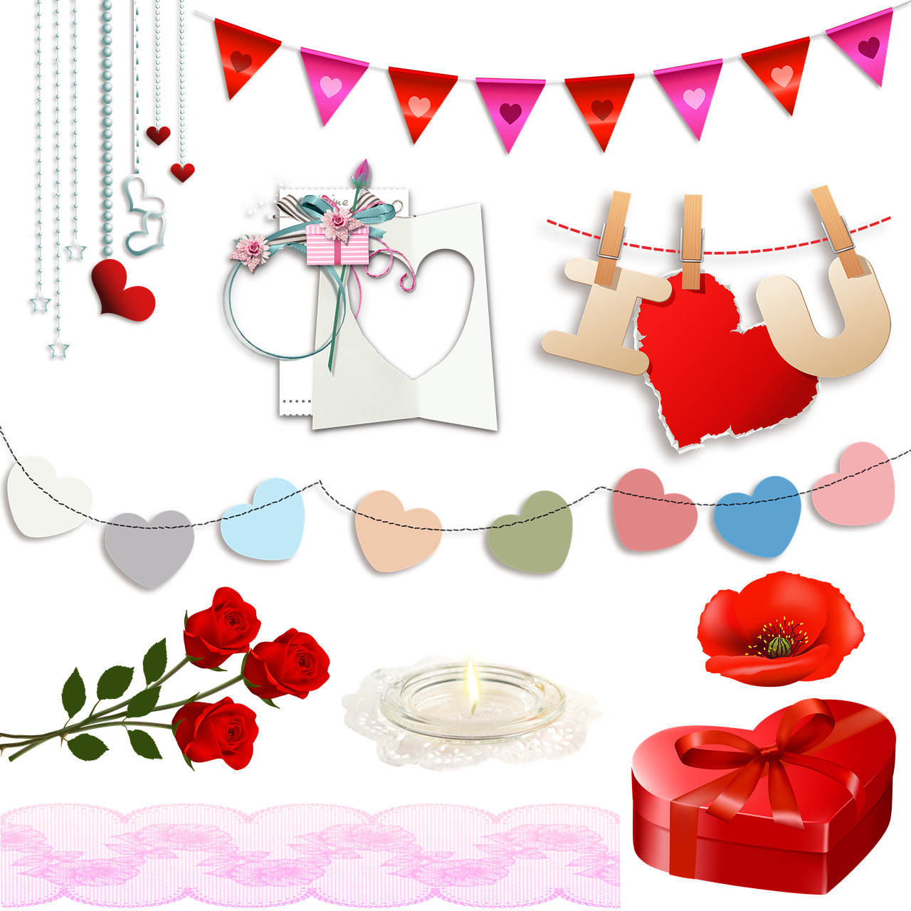 valentine clip art  valentine banner  valentine candle free photo