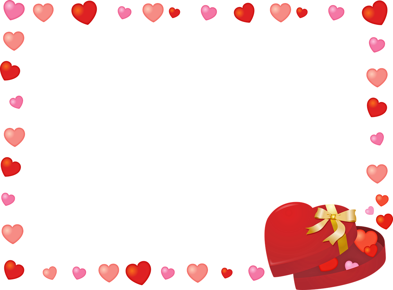 valentine frame clip art  hearts  candy free photo