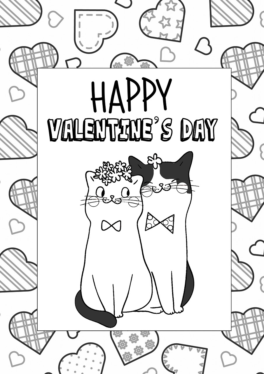 valentine's  day  coloring free photo