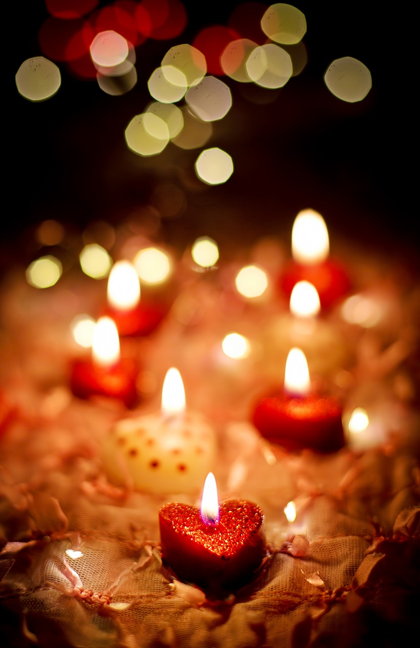 valentine's day  candles  lit free photo