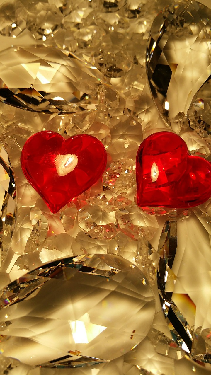 valentine's day love crystal glass free photo