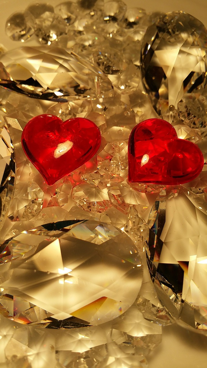 valentine's day love crystal glass free photo