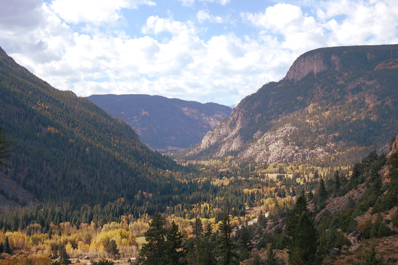 valley wooded mountains free photo