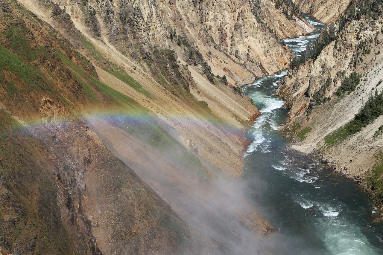 valley  gorge  rainbow free photo