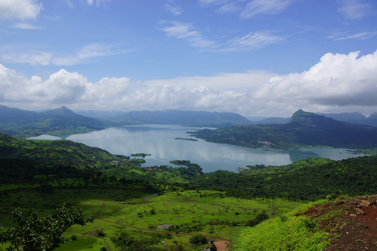 valley mountains lake free photo