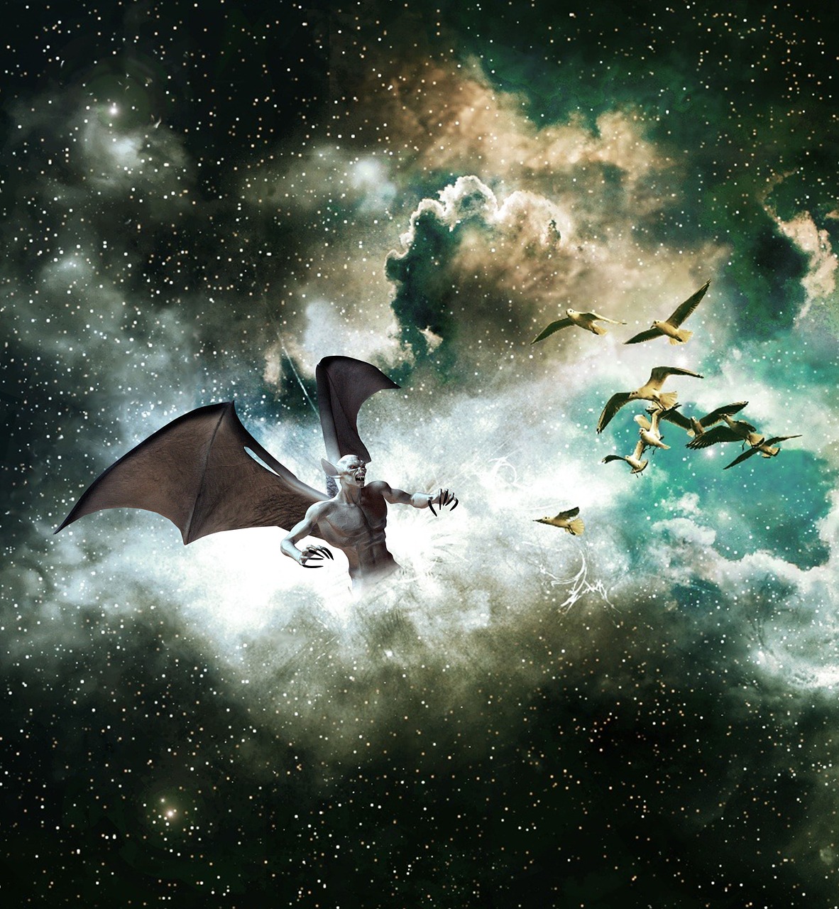 vampire outer space bird free photo