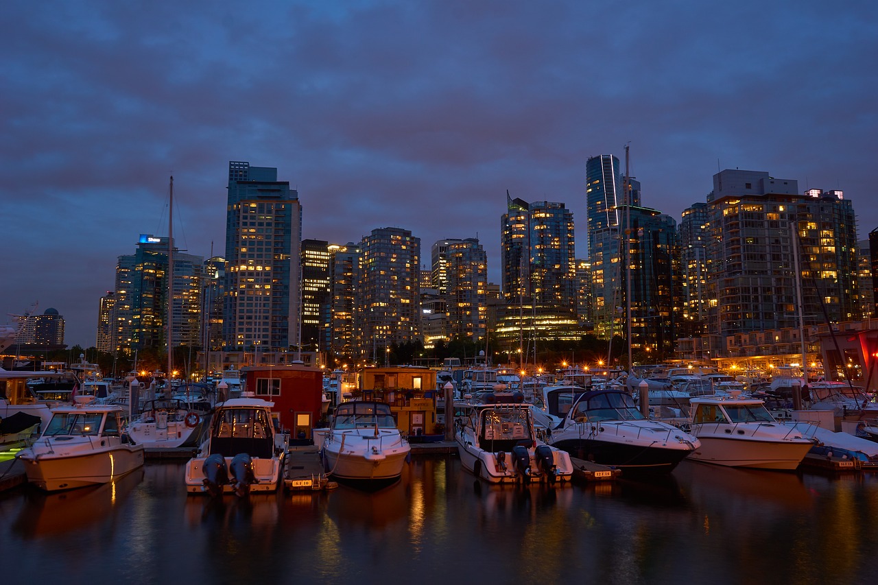 vancouver  port  night free photo