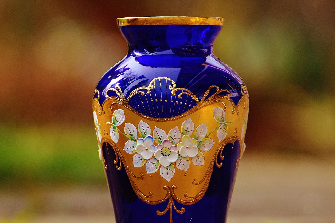 vase blue glass free photo