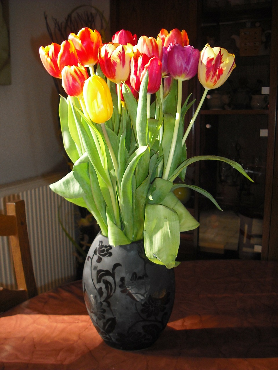 vase tulip flower free photo