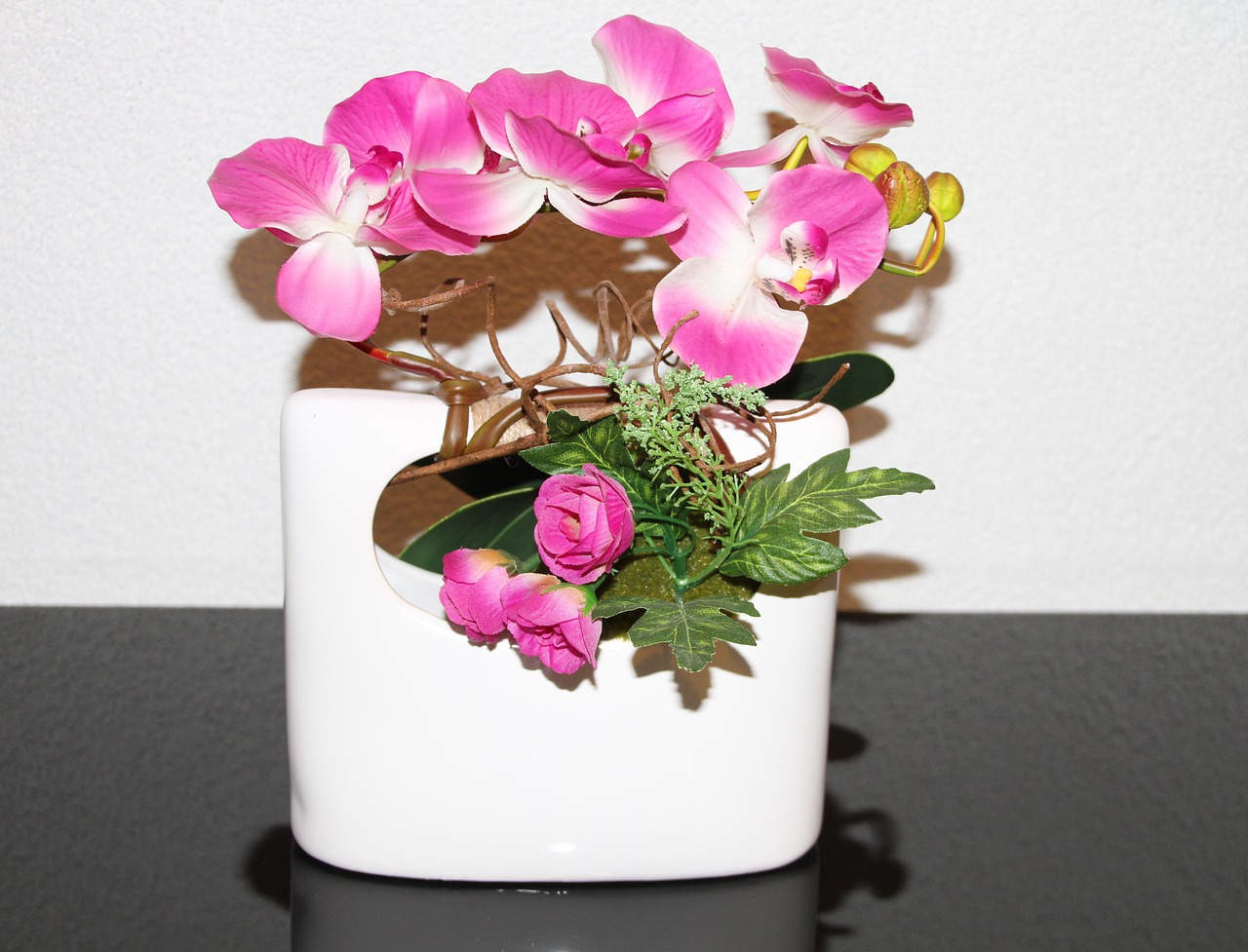 vase orchid pink free photo