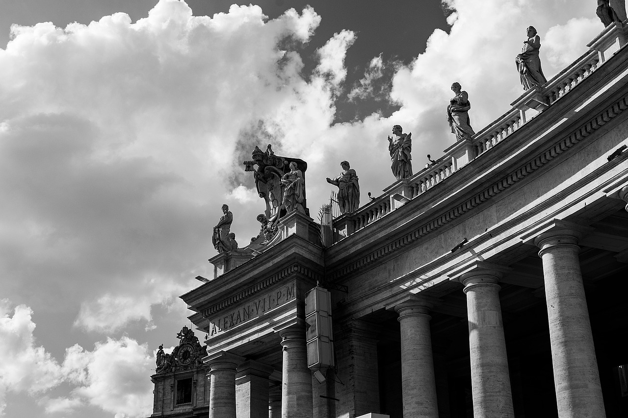 vatican statues pillars free photo