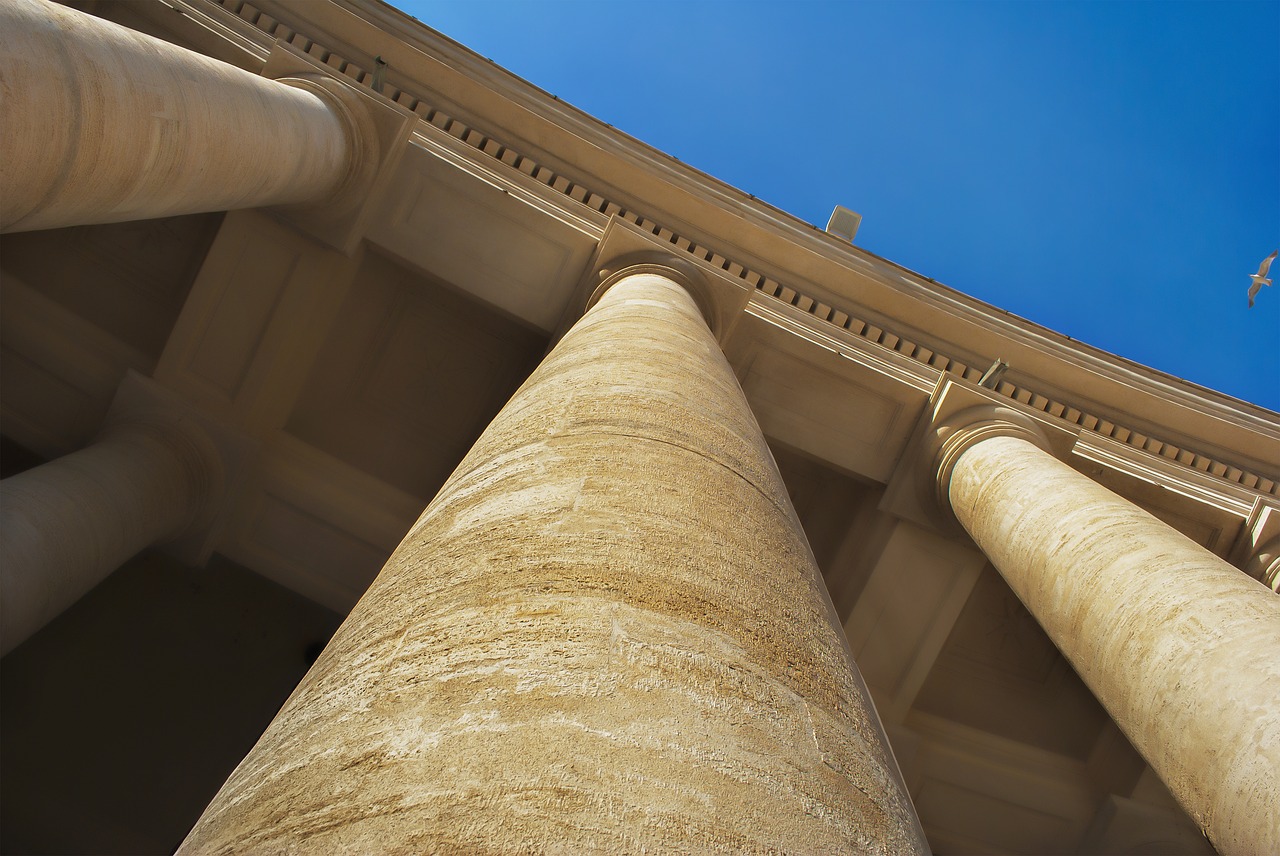 vatican  columns  sky free photo