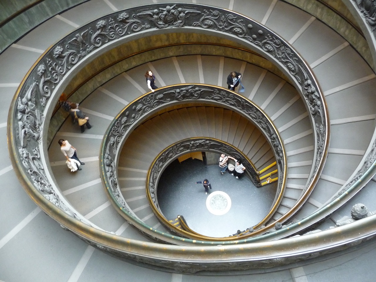 vatican museum stairs art free photo