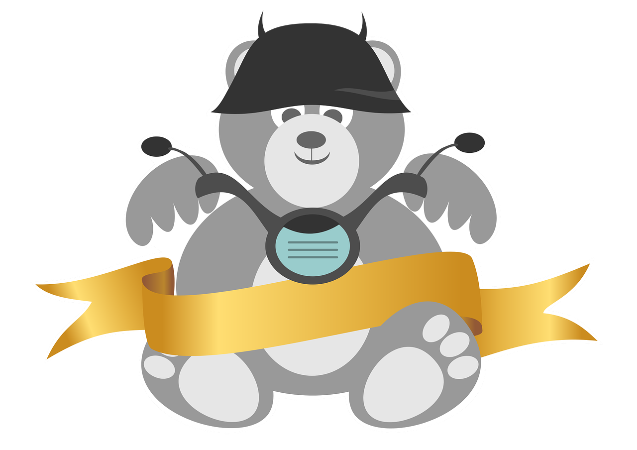 vector bear biker free photo