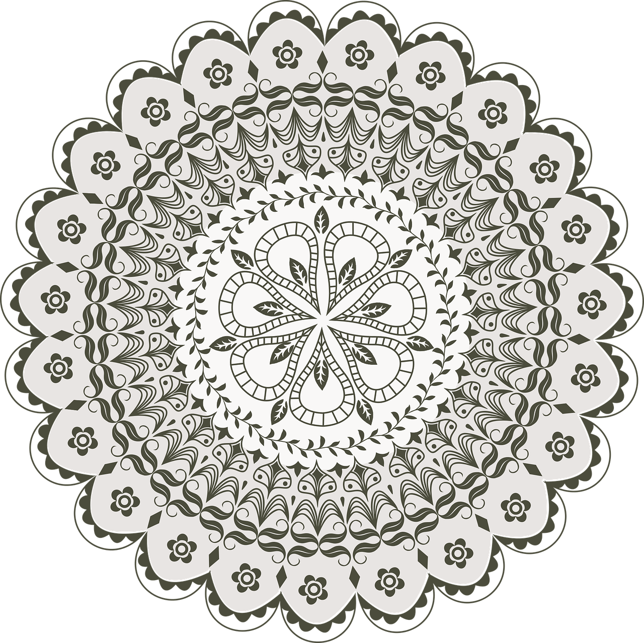 Vector Mandala Drawing Decoration Floral Free Image From Needpix Com