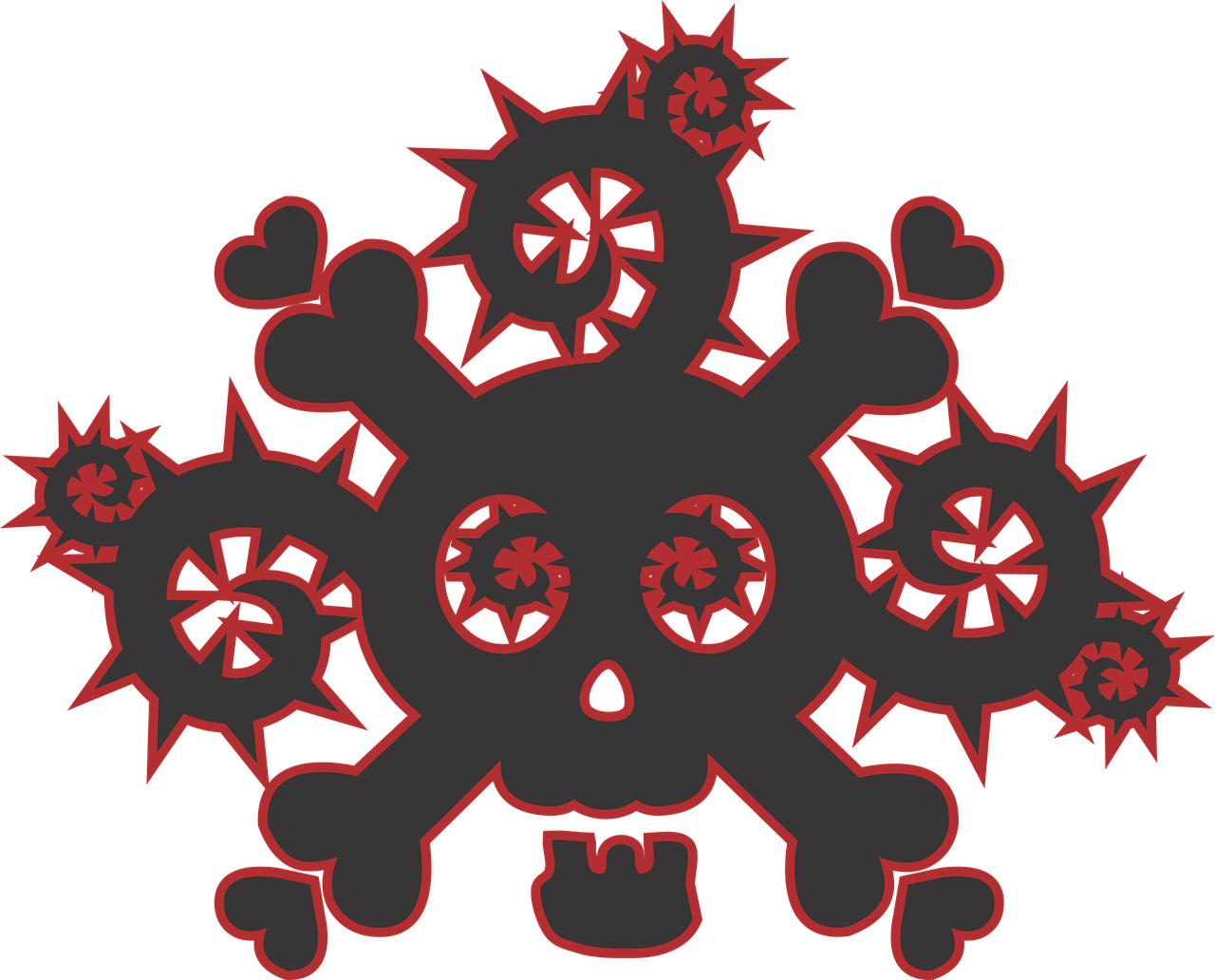 vector thorns skull free photo