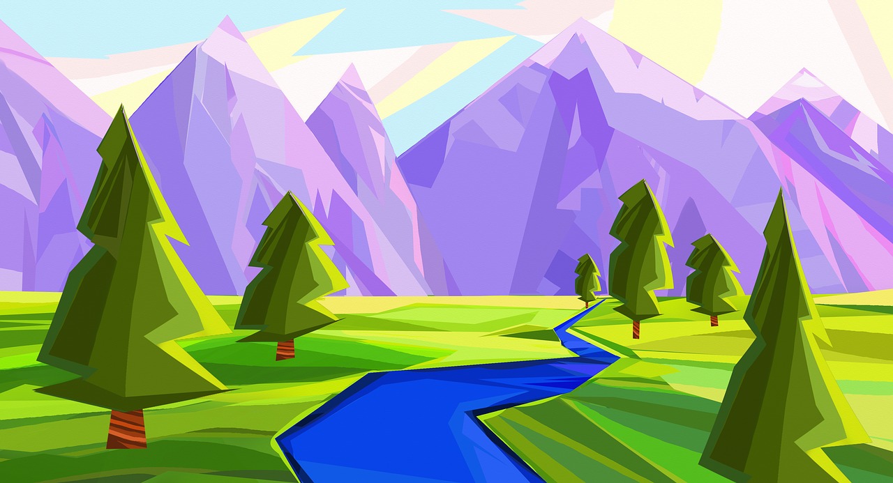 vector  landscape  mountains free photo