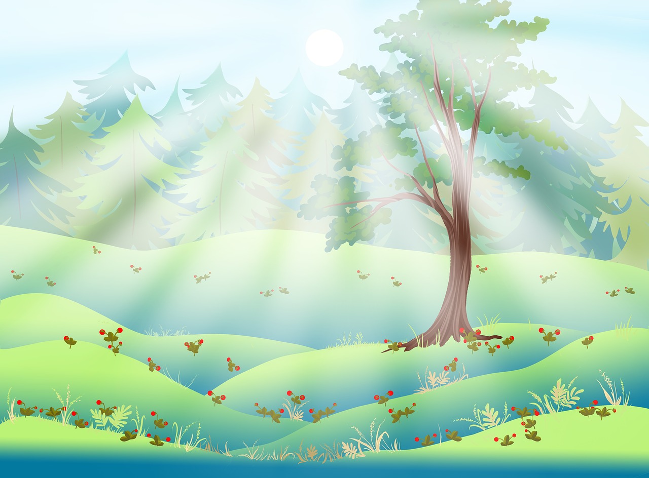 vector  landscape  glade free photo