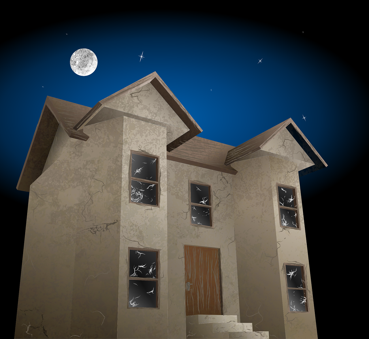 vector art house night free photo