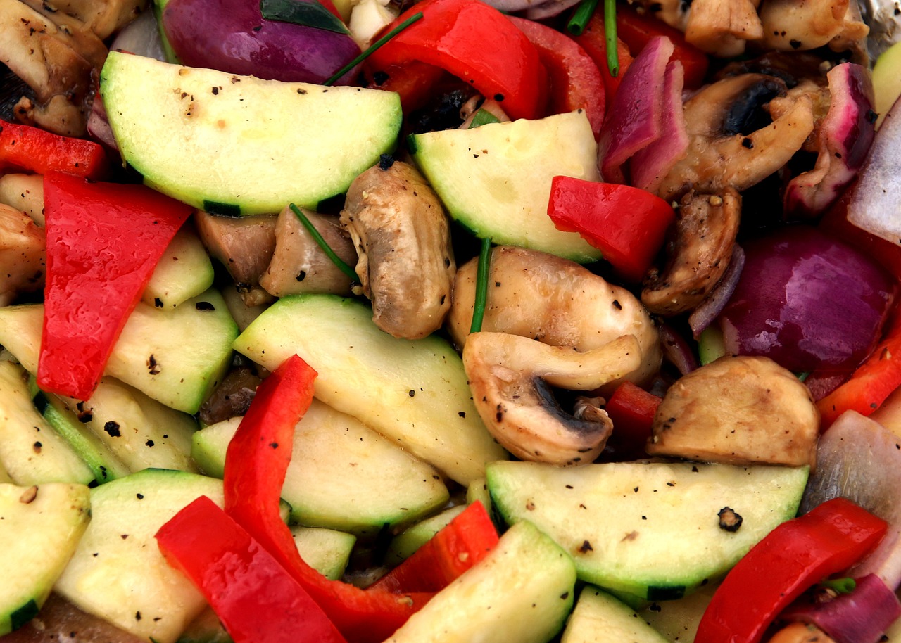 vegetables grilled vegetables pan free photo