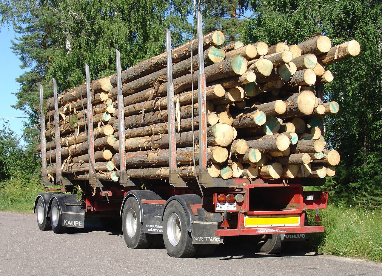 vehicle wood transportation free photo