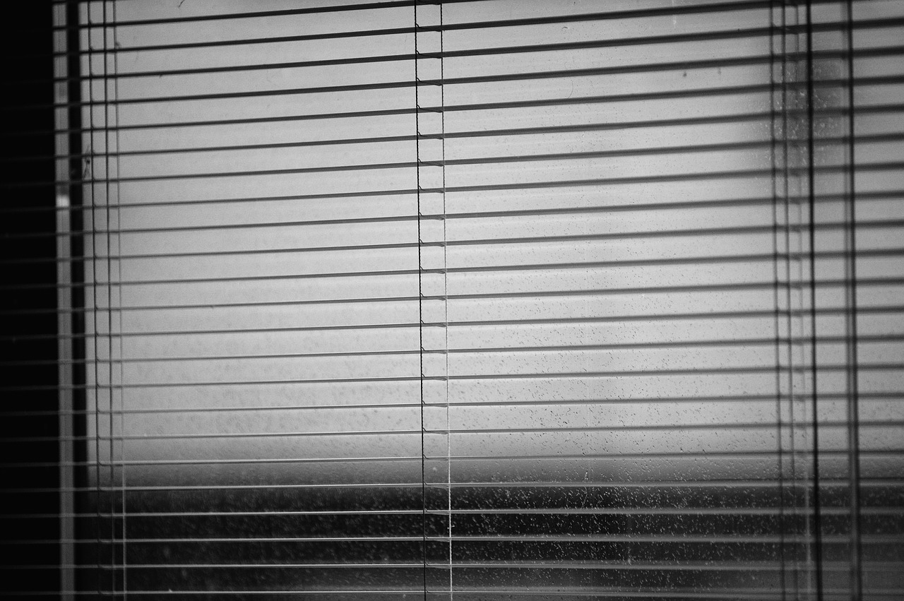 venetian blinds rainy weather dark time free photo